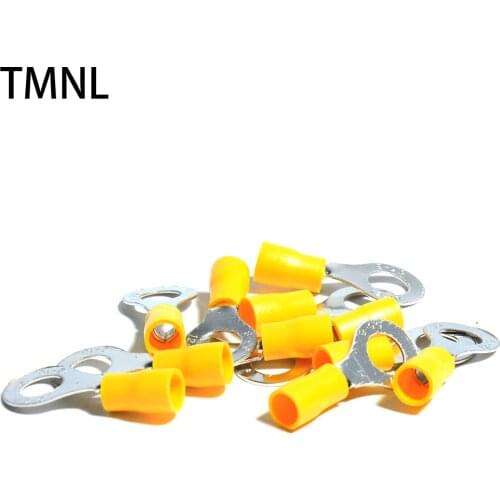 Yellow Ring Insulated RV5.5-8 Connector Electrical Crimp Terminal Cable Wire 12-10AWG Suit 4-6mm2