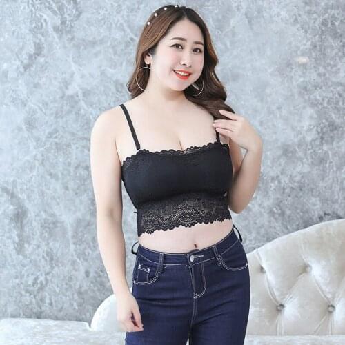 Lace Tops Women Large Size Wrapped Chest No Steel Ring Anti-light Adjustable Sling Chest Pad Lace Bra Wholesale