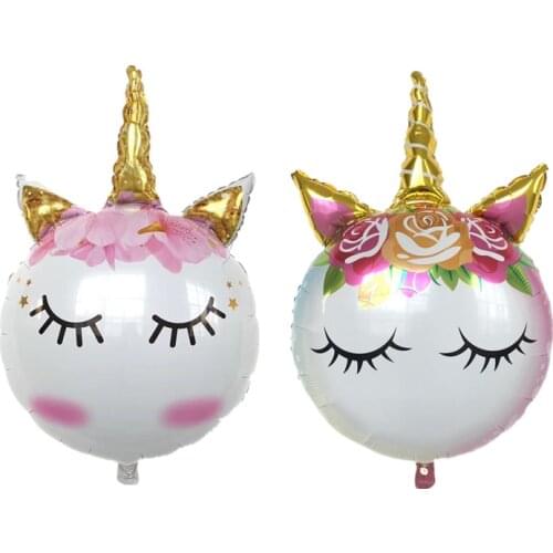 1pcs 60*90cm New Shaped Large Cartoon Unicorn Head Aluminum Balloons Holiday Party Birthday Decoration Balloons