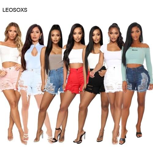 2021 New Womens Casual Summer Sexy Cut Button Denim Shorts Fashion Mid-rise Straight-leg Pants Rock Denim Hot Pants
