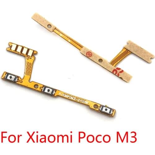 50Pcs/Lot，For Xiaomi Poco M3 Power Switch On/Off Button Volume control Key Button Flex Cable