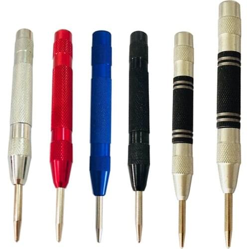 Automatic Center Pin Spring Loaded Mark Center Punch Tool Wood Indentation Mark Woodworking Tool Bit Window Breaker Punch