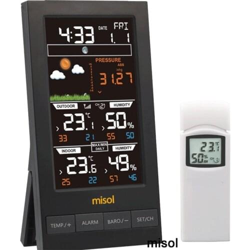 Misol/Wireless weather station with 1 sensor, 3 channels, color screen