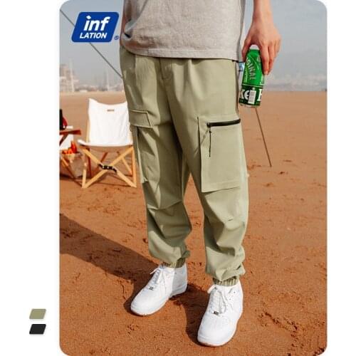 INFLATION Mens Casual Jogger Pants 2021 Fashion Harajuku Loose Fit Solid Color Pockets Harem Pants Men Women Trousers 3585S21