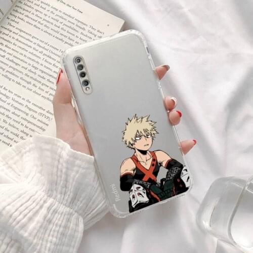 Anime My Hero Academia deku bakugou Boku no Phone Case Transparent For Xiaomi Redmi K30 10T 10X 9 9A 8 8A 7 7A 6 K40 T S PRO 5G