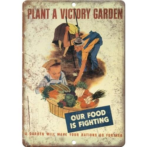Dafony Plant a Victory Garden Tin Sign Wall Decor Metal Poster Retro Plaque Warning Sign Crafts for Office Cafe Club bar