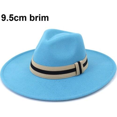 New Women Men Wool Vintage Trilby Felt Fedora Hat With Wide Brim Gentleman Elegant Solid Black White Pink For Lady Jazz Caps