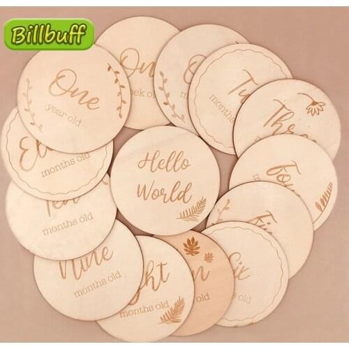 Hot Sale Wooden Milestone Card Pregnant Baby Newborn Milestone Memorial Commemorative Card Background Decoration Photo Prop Gift