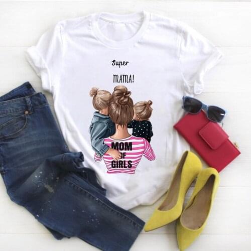 T-shirts For Women Mom And Daughter Grahic t shirt 90s Girl Harajuku T-shirt Short Sleeve Tee Shirt Femme Fashion Tops Tees