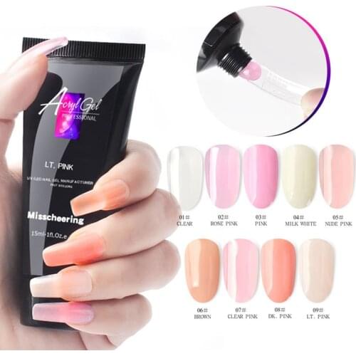 15ml Nail Extension Gel Polish Hard Builder Acrylic Gel UV Soak Off Camouflage Fast Nail Extension Manicure Nail Gel Varnish