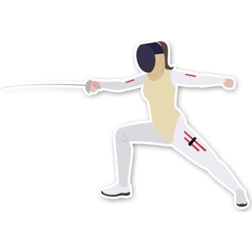 Dawasaru Interesting Fencing Fitness Car Sticker Waterproof Decal Laptop Suitcase Truck Motorcycle Auto Accessories PVC,14cm*9cm