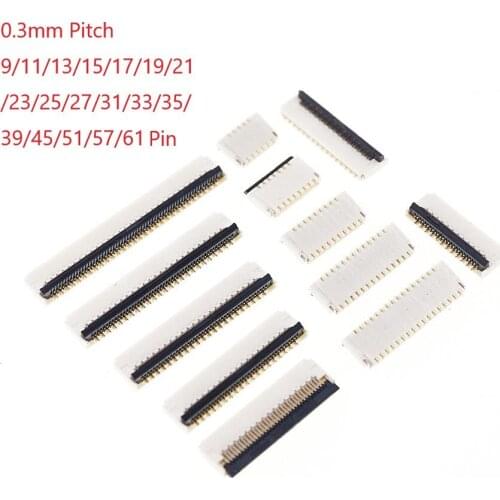 100 pcs FPC connector 23 Pin 0.3 mm pitch 0.9 mm height back flip type dual sided Top and Bottom Right Angle SMT FH35C-23S-0.3SH