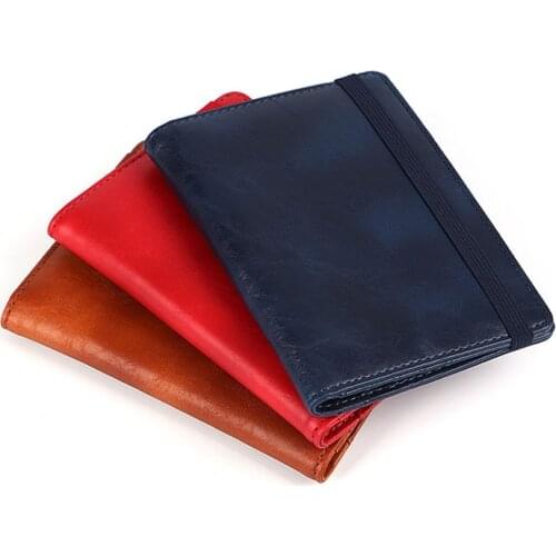 25PCS / LOT High Quality RFID Blocking Leather Passport Holder Passport Wallet Card Case with Elastic Band Closure