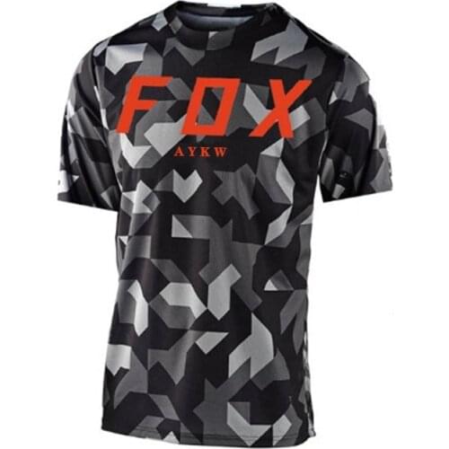 Fox Vtt Jersey Downhill T-shirt Mountain Bike Motorcycle Jersey Mens Mtb Road Racing Bicycle Cycling Wear Clothing Short Shirt