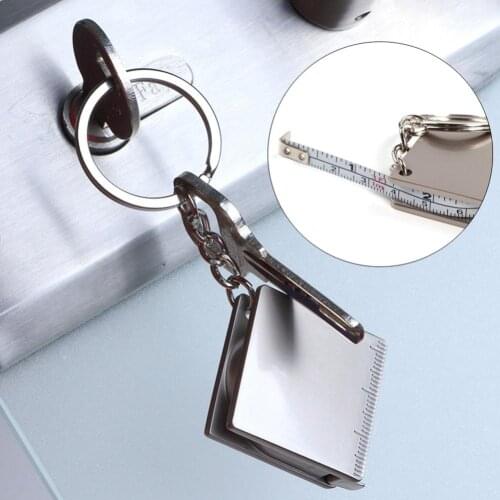 Mini Size Stainless Steel Retractable Measure Tape Ruler Keychain Outdoor Camping Tool Anti-rust Key Ring Pendant