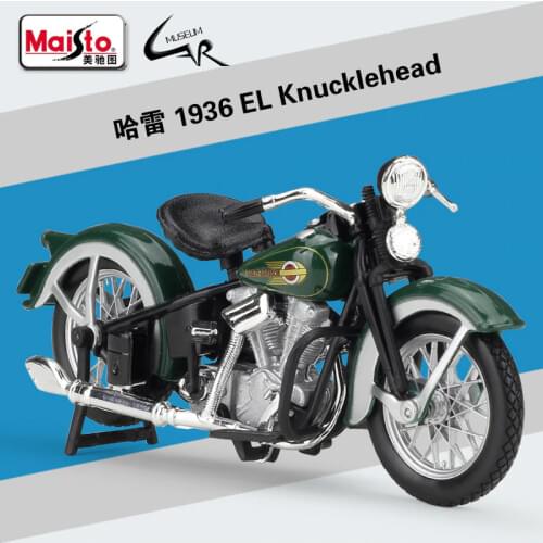 Maisto 1:18 Harley 1936 EL Knucklehead Model Car Simulation Alloy Motorcycle Metal Toy Car Childrens Toy Gift Collection