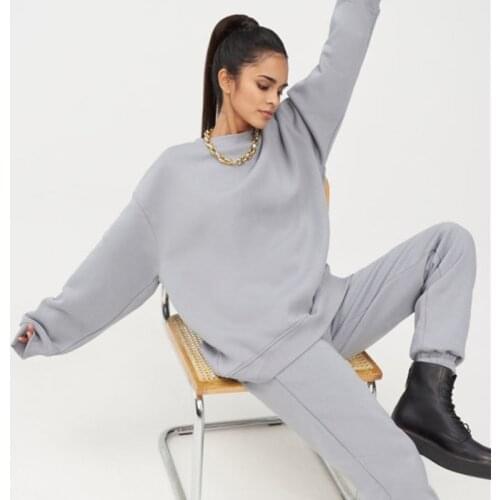 MUICHES Casual O-Neck Pullovers Woman Long Sleeve Loose Solid Pullovers Sport Style 2021 New Fashion Room Bright Line Decoration
