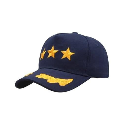 Mens Navy Blue Cotton Embroidered Hat Women Outdoor Camping Travel Blue Sun Hat Baseball Cap