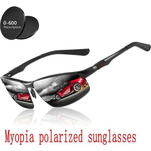 Prescription Myopia Polarized Sunglasses Men Women 0 to -600 Minus Degree Optical Double beam polarized Sun Glasses Male FML