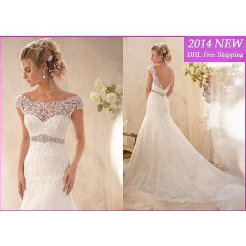 2019 novo elegante sereia manga cap de casamento backless rendas vestido de noiva vestidos em renda personalizado wedding dress