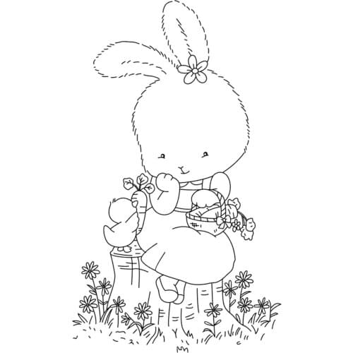 10x6 Bunny New Transparent Clear Rubber Stamp Sheet Cling Scrapbooking Photo Album PaperCard DIY Craft