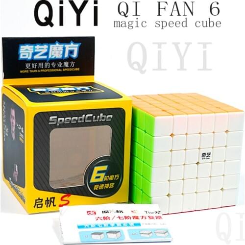 Original QiYi Qifan S 6x6 magic speed cube Stickerless black Competition puzzle cubes educational toys