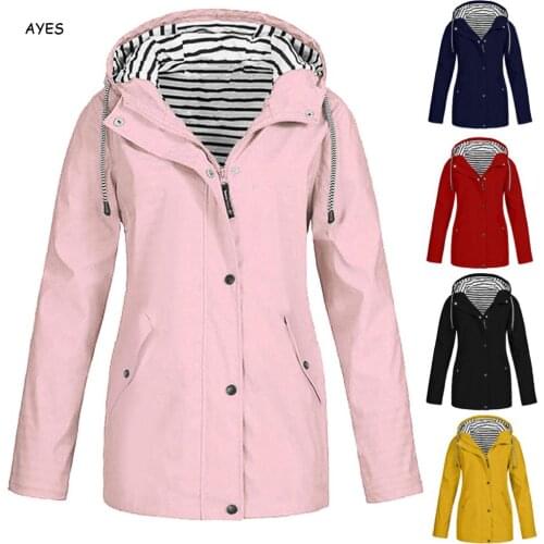 2019 Autumn Jacket Women Hooded Girls Hooded Coat Solid Color Basic Jackets Red Yellow Plus Size Ladies Windbreaker Coat Female