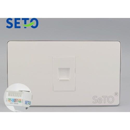 SeTo 120 Type One Port RJ45 Cat6 Network Lan Panel Wall Plate Socket Keystone Faceplate
