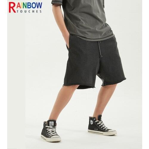 Rainbowtouches 2021 Summer Men New Shorts Fringes Tassels Washing Casual High Street Solid Color Shorts 100%Cotton