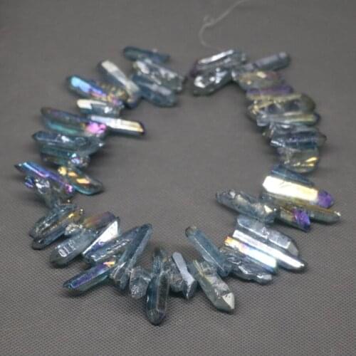 Blue Healing Crystal Quartz Beads, Top Drilled Choker Point Pendant, Rock Fashion Women Fine Jewelry Necklace Stone-Kindgems