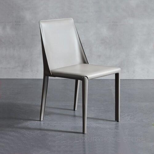 Modern Popular Nordic Luxury Design Home Upholstered Leather Soft Cover Dining Room Side Makeup Study Computer Chair Stool 1PC