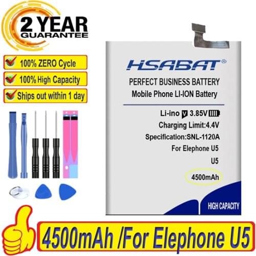 Top Brand 100% New 4500mAh Battery for Elephone U5 6.4inch Smart Phone Batteries + free tools