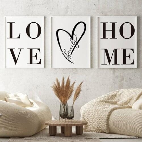 3PCS/Set Nordic Triptych Scandinavian Style Love Poster Canvas Painting Wall Pictures For Living Room Nordic Decoration Home Art