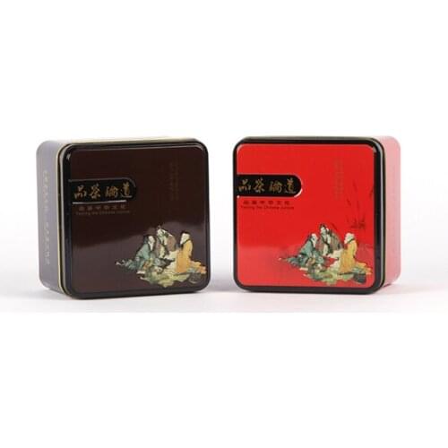Xin Jia Yi Packaging Golden Tea Candy Black Square Tea Container Tin Can