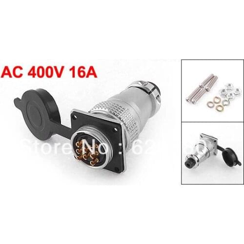 Y28-8 Waterproof 8 Pin Electric Deck Aviation Connector Adapter Plug AC 400V 16A