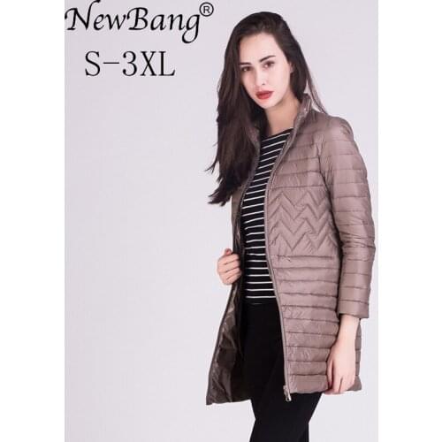 NewBang Women Down Jacket Long Female Winter Warm Coat Womens Ultra Light White Down Jacket Woman Wave Slim Windbreaker Coats