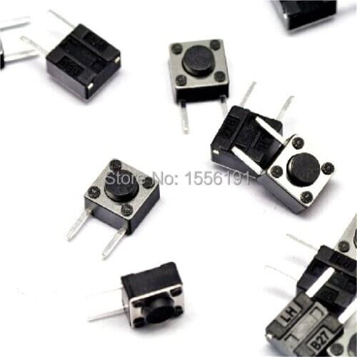 100pcs 6*6*4.3mm 2pin The Side two feets Tactile Push Button Switch Induction cooker Switch Key switch