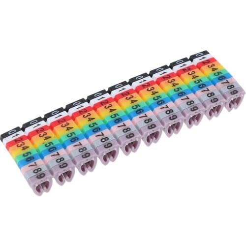 100Pcs/lot Label Mark RJ45 CAT5/CAT6 Color Waterproof Numeric Cable Sticker