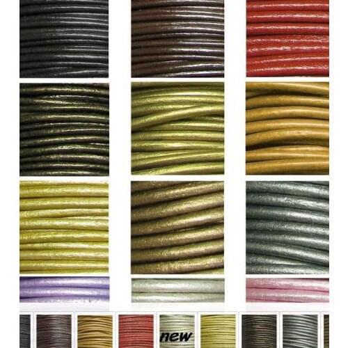 2mm mixed color brown Free shipping Jewelry DIY 100 Meters Black real Round Genuine Leather Necklace Bracelet Cord diy cords