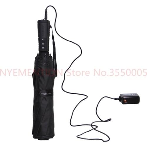 Charge Automatic Electric Open Closure Business Sunny Rain Umbrella Black Coating Windproof Rain 3 Fold Anti UV 2pcs