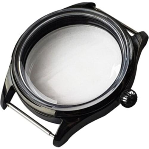 42mm Stainless Steel Watch Case Shell Bubble Glass for ETA6497/6498/st3600 Repair Parts