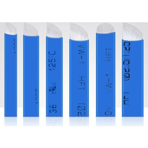 50 PCS Tattoo Blade Flex 12/14/16/18 0.2mm Needles for Manual Pen Semi Permanent Makeup Manual Microblading Eyebrow Needles