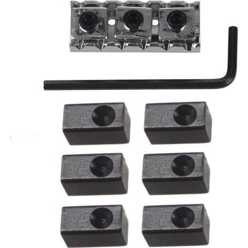 6 Pcs Guitar Tremolo Bridge Saddle Clamp Pressure Lock String Insert Metal Block for Electric Guitar Parts & 1 Pcs Electric Guit