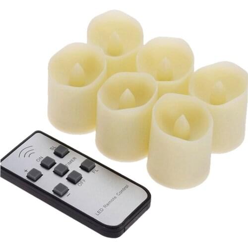 6pcs LED Candle Lights Irregular Edge Flameless Paraffin Electric Candle Tealight Candles Crafts For Halloween