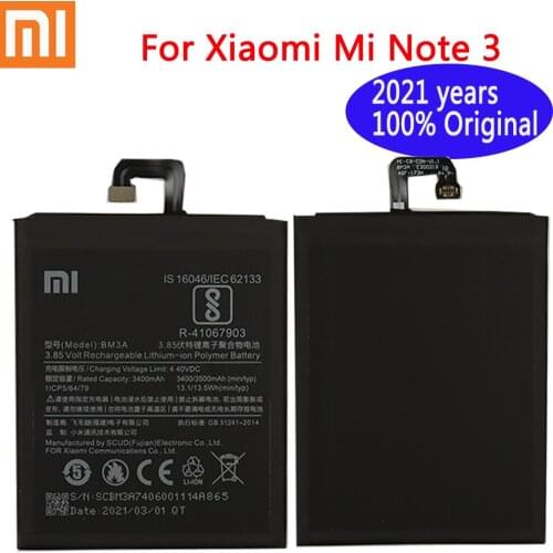 New 100% Xiao Mi Original Phone Battery BM3A For Xiaomi Note 3 Replacement Battery 3300mAh High Capacity Phone Batteries