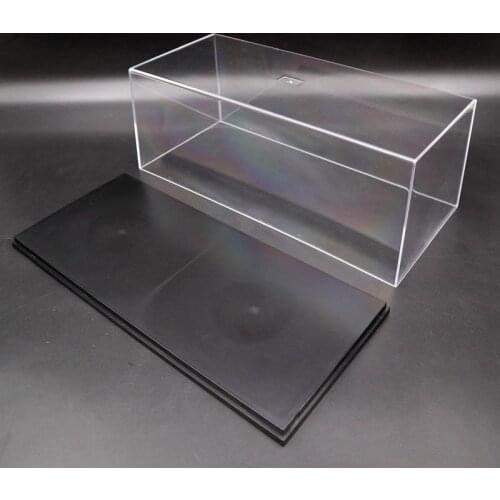 Model Car Acrylic Case Transparent Dustproof with Black Base 1/32 Scale Display Box High Quality 18cm