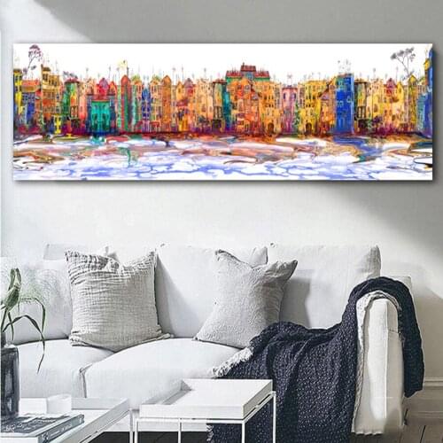 Large Abstract City Street Building Landscape 5D DIY Diamond Embroidery Cross Stitch 3D Crystal Full Decoration Painting Mosaic