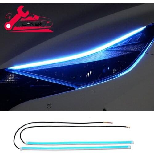 12V Car Led Light Strip DRL Daytime Running Lamp Strips Flexible LED Auto Headlight Surface Decorative Lamp Turn Signal Lights