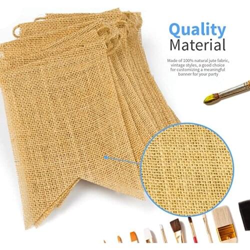 Burlap Banner Swallowtail Flag, DIY Decoration for Holidays, Wedding, Camping, Party and Any Occasion