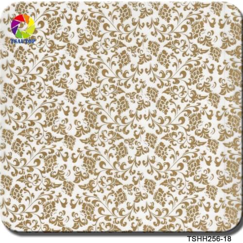 Free shipping 0.5m*2m/10m gold flower TSHH256-18 hydro dipping film water transfer printing film